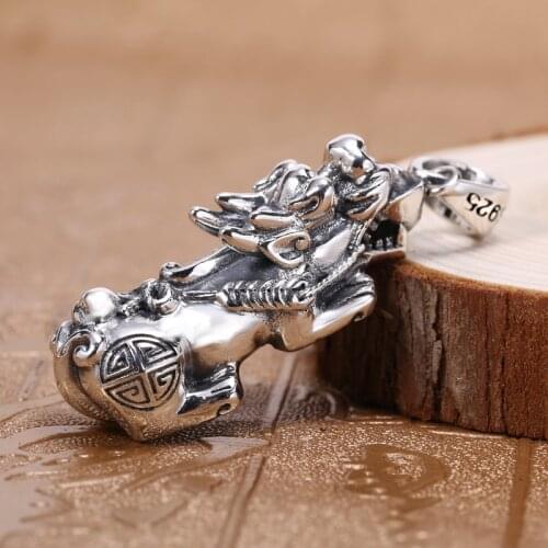 S925 Sterling Silver Jewelry Retro Thai Silver Domineering Men And Women Personalized Pendants Lucky Pendants Generous Gifts