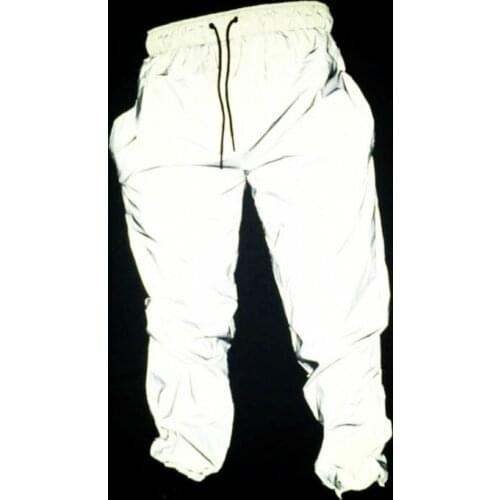 Mens/women Sport Running Pants Reflective Light Harajuku Hip Hop Casual Pants Outdoor Parkour Joggers Lace-up Mountain Trousers