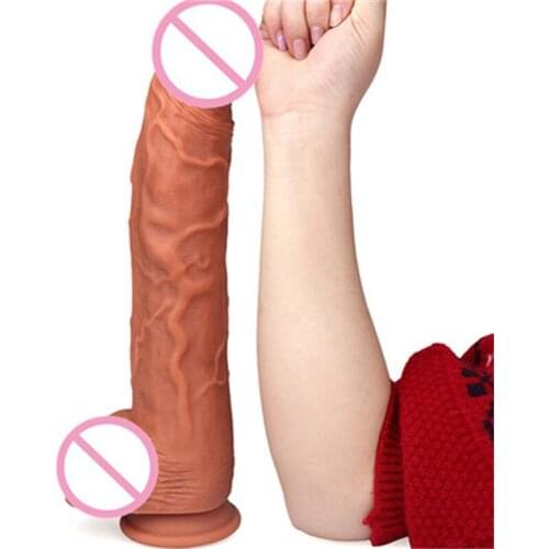 Huge Dildo Female Masturbator Super Soft Realistic Penis Dildo Double-layer Silicone Suction Cup Dildos For Women Big Dick