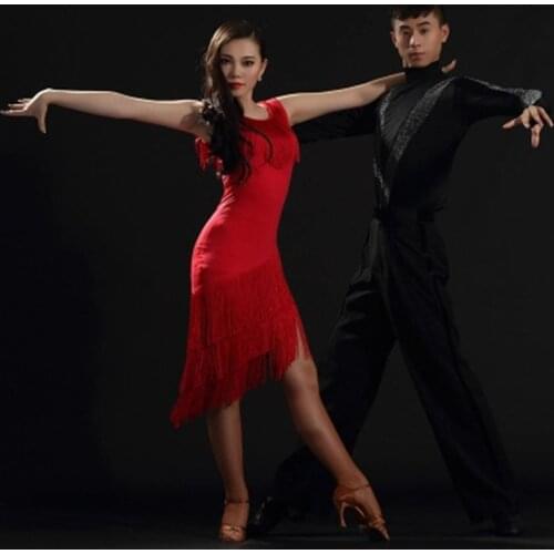 Latin Dance Dress Latin Dance Tassel Dress Training Female Adult Summer Ballroom Tango Salsa Rumba Costume