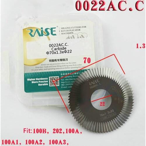 Raise Milling Cutter 0022AC.C Key Cutting Machine 3-Side Saw Blade 70*1.3*22 Milling Cutter for 100B 202 100A 100A1 100A2 100A3