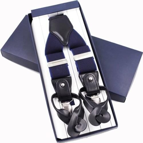 JIERKU Mans Suspenders Mans Braces 3Clips Suspensorio Buttons Suspenders Trousers Strap Father/Husbands Gift