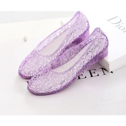 Women Sandals Summer Fashion Slides Women Jelly Shoes Transparent Sandals Anti-slip Round Female Casual Shoes Woman Flat Sandals