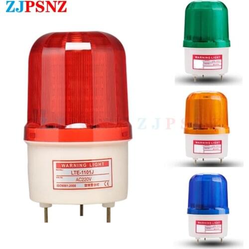 AC 110/ 220/380V DC 12/24V Warning Light Lamps Siren Sound Rotating Industrial Warning With Buzzer LTE-1101J Magnetic Attraction