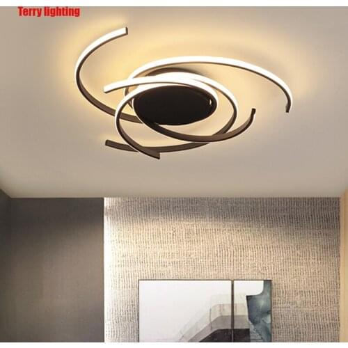 Modern decorative lighting living room bedroom modern surface mounted black led branch chandelier white aluminum AC85-265V