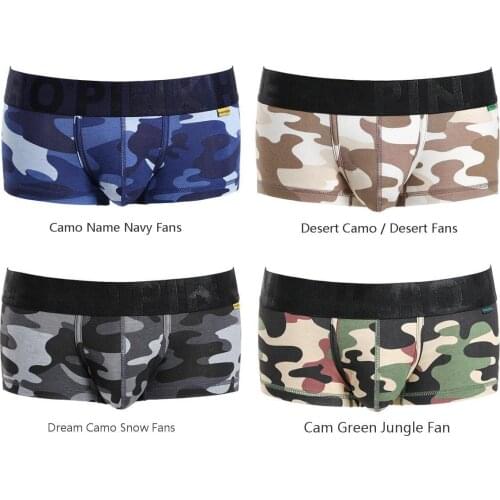 PINK HERO Male Pure Cotton Camouflage Printing Man Short Straight Angle Underpants boxershorts men underwear boxers