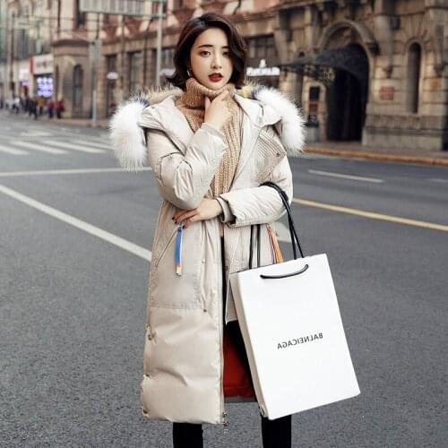 Womens Down Jacket Long Winter Coat High Quality Women Fashion 2020 Korean Loose Fur Collar Jaqueta Feminina KJ490