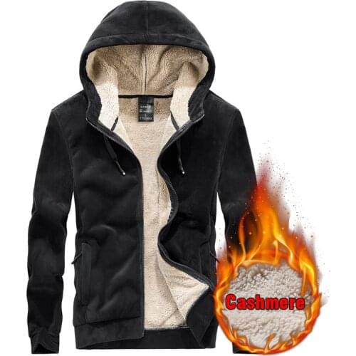 2020 Winter Mens Warm Hooded Sweatshirt Fashion Casual Thicken Cardigan Sweatshirts Male Coat Brand Plus Size 5XL 6XL 7XL 8XL