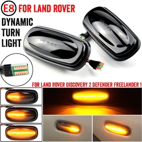 2pcs LED Turn Signal Dynamic Sweep Side Marker Lamp Repeater Indicator Light For Discovery 2 1999-2003 2004 Freelander Defender