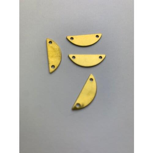 20 pcs small half moon double hole raw brass. rings. earrings. necklaces. woman rings. lady earrings. woman fasion pendant