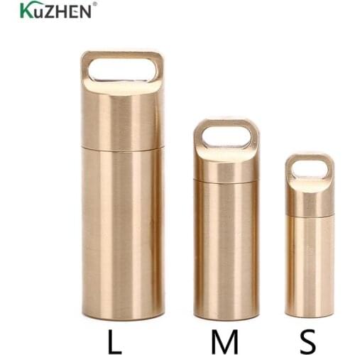 Aluminium Alloy Pill Cases Multifunctional Brass Seal Cabin Waterproof Medicine Pill Drug Cigarette Cases