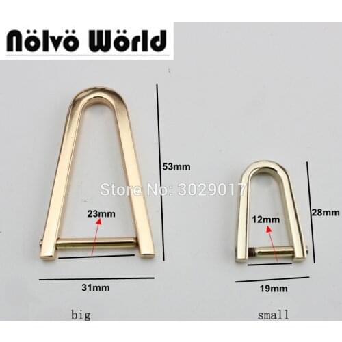 30pcs line 12mm 23mm bags hardware top quality square edge Fat Screw d-ring for handbag metal accessory d ring