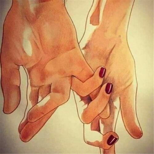 3D Diy Diamond Painting Cross Stitch Lovers hand in hand Art Square Full Diamond Mosaic Needlework Diamond Embroidery Home Decor