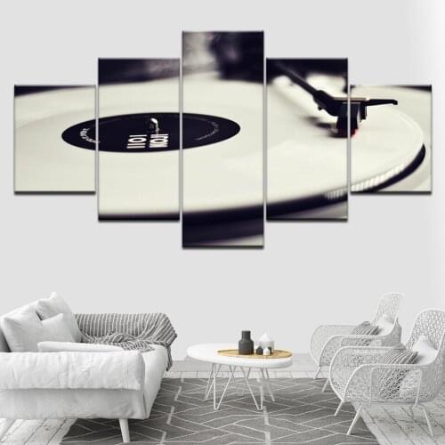 5 Panel EZON-CH Modern Art Funny Music Record Turntable Pictures Printed On Canvas Poster Modular for living room Home Decor