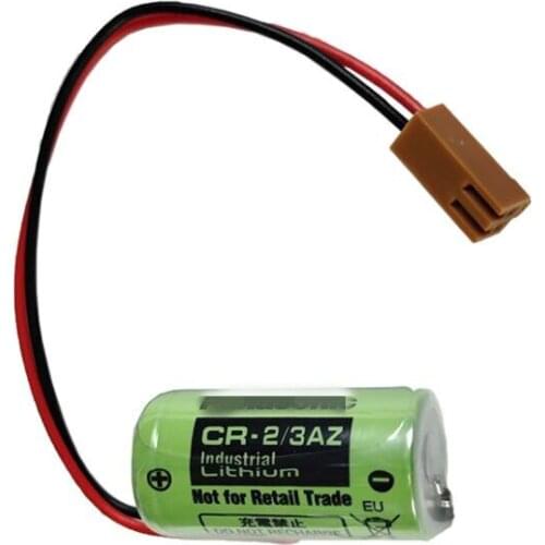 5PCS CR-2/3AZ with plug PLC industrial CNC 3V lithium battery BR-2/3A CR17335