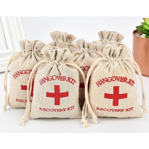5Pcs Hangover Kit Bags Wedding Decor Gifts for Guests First Aid Kit Bag Gifts Packing Christmas Gift Bags Hen Party Supplies