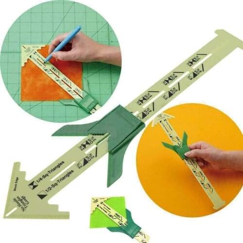5 in 1 Sliding Gauge for DIY Patchwork Measuring Sewing Tool Patchwork Ruler Tailor Sliding Gauge Quilting Sewing Accessories