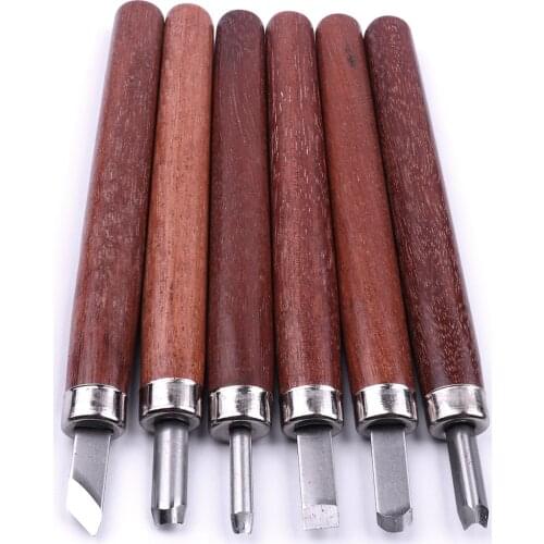 6Pcs SKS9 Steel Wood Carving Tools Woodcut Engraving Cutter+1Pc Sharpening Stone