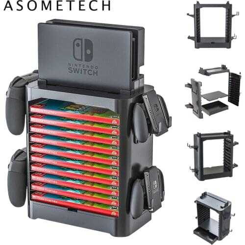 Nintend Switch Console Accessories Case Storage Stand NS Game CD Disk Joycon Pro Controller Holder Tower Display Organizer
