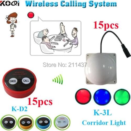 Wireless calling system for chess room K-D2 call button for client in the room and corridor light for waiter in the corridor