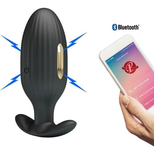 Bluetooth APP Control Electric Shock Clitoral G Spot Vibrator Butt Plugs Vibrating Anal Dildo Adult Sex Toys For Couples