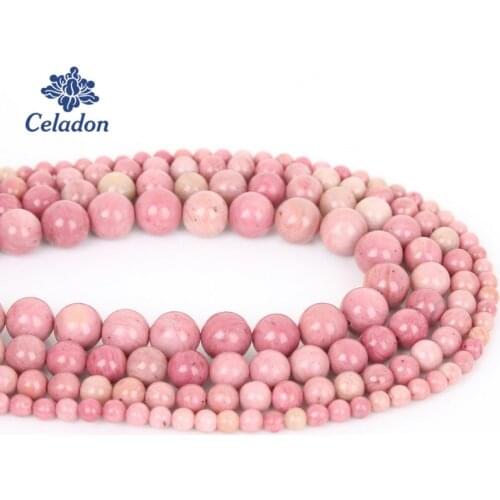Strand 15"(38cm) Natural Rhodochrosite Stone Beads for Jewelry Making Pink Beads DIY Bracelet Necklace 4mm 6mm 8mm 10mm 12mm