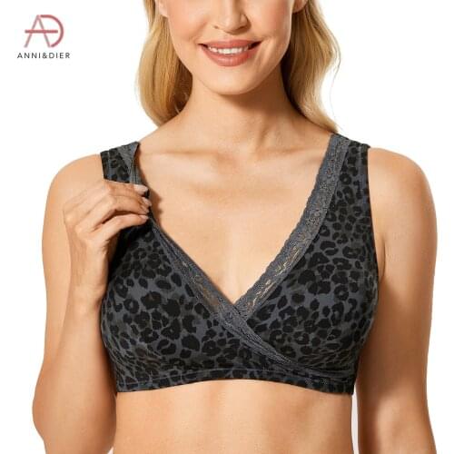 Womens Soft Cup Sleep Plus Size Lace Bra No Padded Wirefree Comfort Support Wide straps