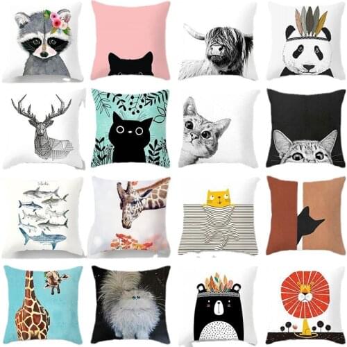 Home Supplies Hugging Pillow Case Cartoon Animal Car Cushion Cover Sofa Pillow Case