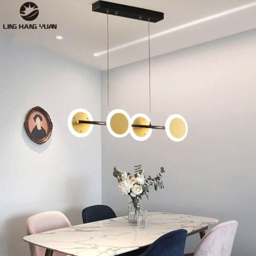 Home Led Pendant Light Modern Indoor Pendant Lamp for Dining Room Kitchen Living room Bedroom Hanging Lamp 110V 220V Gold Black