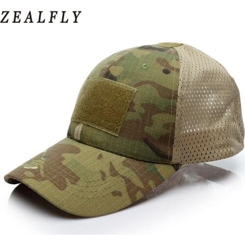 CP Breathable Mesh Tactical Cap Men Hook And Loop Badge Patch Camo Hats For Men Desert Digital ACU Cobra Camouflage Casquette
