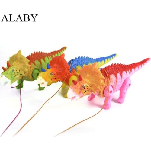 New Electronic Dinosaur With Light Sound Electric Walking Light Vocal Leash Dinosaur For Kid Toys Alaby Christmas Dinosaur Model
