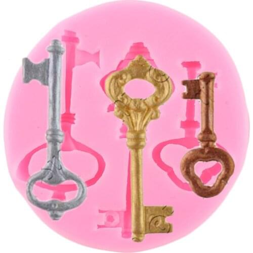 Keys Shape Silicone Mold SugarCraft Fondant Cake Decorating Tools Cupcake Topper Molds Clay Candy Chocolate Gumpaste Moulds