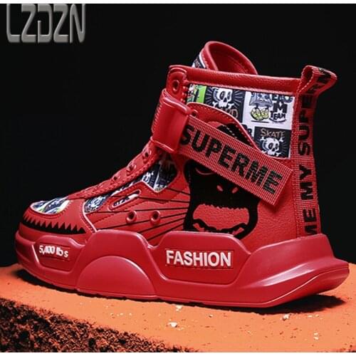 Trendy Shoes Mens Shoes All-Match Sports High Waist High-Top Basketball Mens Autumn Shoes Trend Autumn Duck Performance Wind