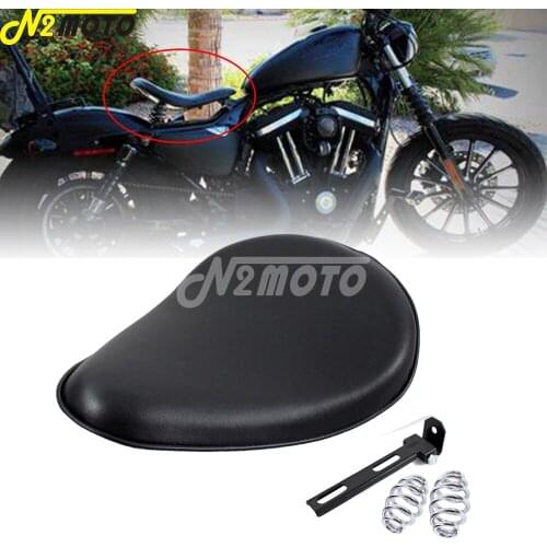 Motorcycle Solo Seat Spring Seat Cushion Vintage Solo Driver Seat Pad w/ Bracket For Harley Sportster Bobber Chopper Cafe Racer