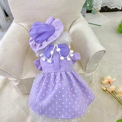 New Summer Dog Clothes Hat Cap Pet Princess Dress Cats Puppy Skirt Ins Dresses Teddy Yorkshire Pomeranian Poodle Bichon Clothing