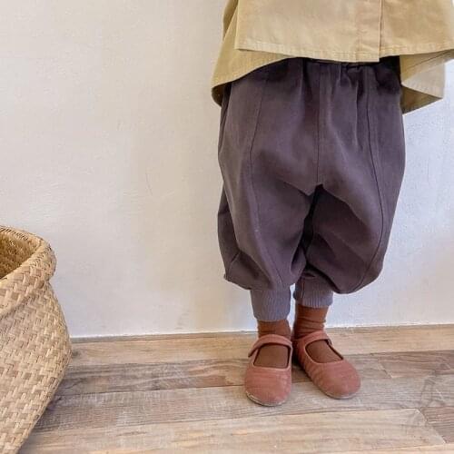 MILANCEL 2021 Autumn New Kids Pants Casual Boys Harem Panst Girls Trousers Brief Style Boys Trousers