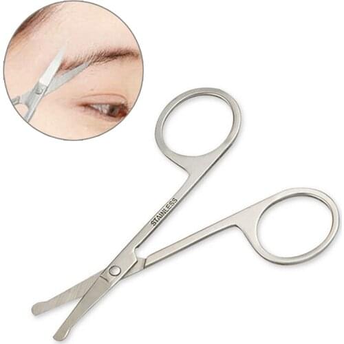 1Pc Eyebrow Scissor Safety Nose Hair Scissors Stainless Round Scissors Trimming Tweezers Small Clipper Eyebrow Nose Hair Cut