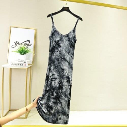 INS Sexy Backless Nightgown Cotton Nighty Gown Summer Womens Sleep Sleepshirt Sleeveless Strap Nightdress Home Dress Female