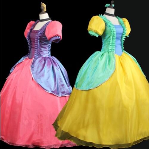 Princess Cinderella Sister Drizella Anastasia Party Dress Fancy Halloween Carnival Cosplay Costume Adult Women Ball Gown
