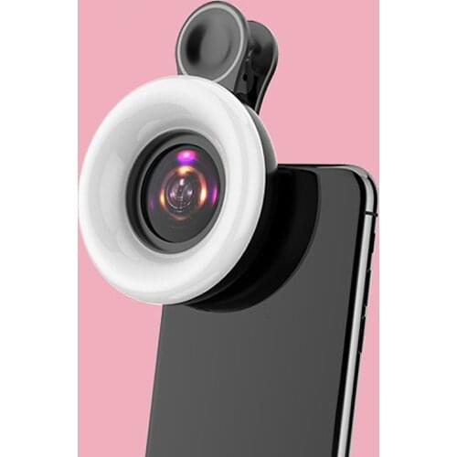 Portable Selfie LED Ring Flash Light Mobile Phone 53 LED Selfie Lamp Luminous Ring Clip 15X Photography Phone Macro Fill Light
