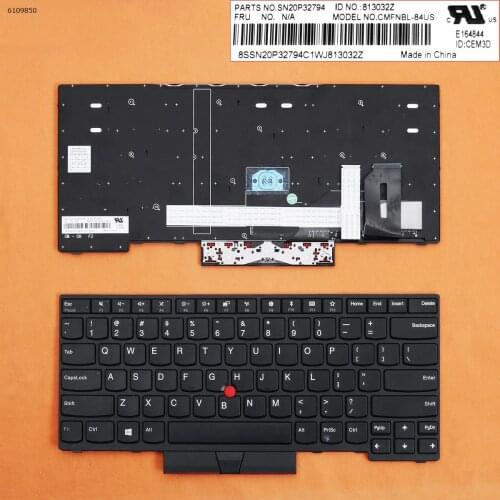 US QWERTY New Replacement Keyboard for Lenovo Thinkpad E480 E485 E490 E495 L380 L480 L390 L490 T480S T490 T495 P43S Laptop