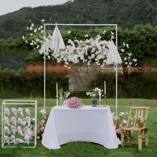 Wedding Arch Backdrop Metal Stand Stage Backdrop Frame Decorative Artificial Flowers Rack Balloon Arch Wedding Decoration