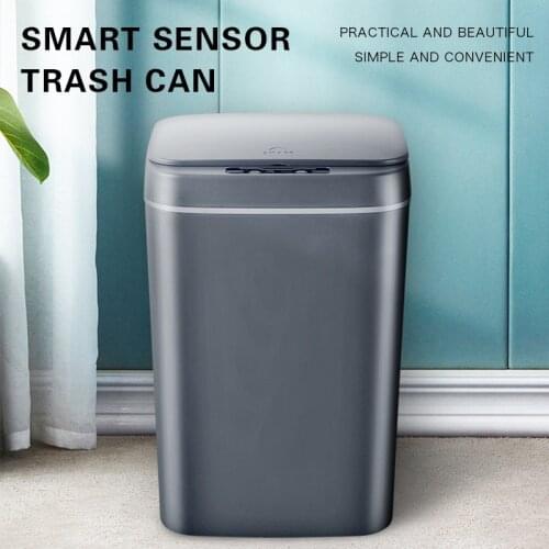 16L Intelligent Trash Can Automatic Sensor Dustbin Smart Sensor Electric Waste Bin Home Rubbish Can For Kitchen Bathroom Garbage
