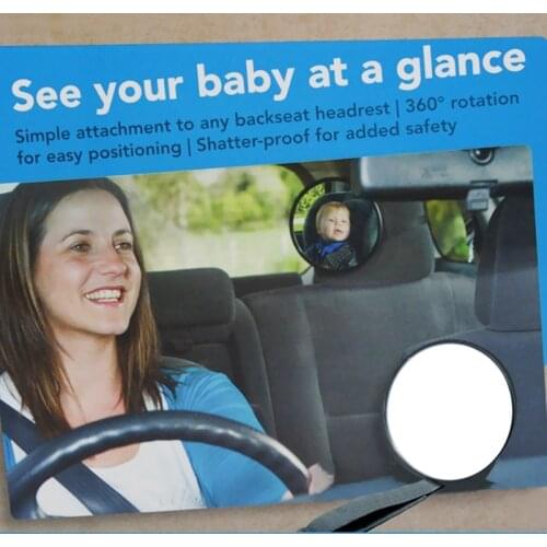 Car Safety View Back Seat Mirror Adjustable Baby Facing View Rear Ward Infant Care Square Kids Monitor 17*17cm Car Accessories