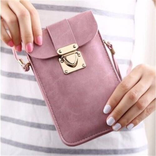 Women Leather Messenger Bag Mini Cell Cellphone Pouch Student Crossbody Case Clutch Purse Wallet Girl Small Shoulder Bag Handbag