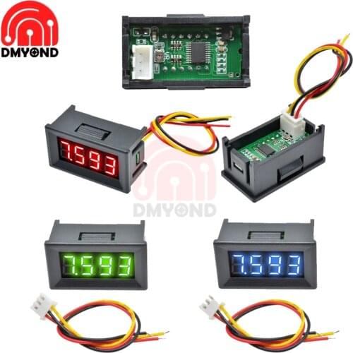 0.36" Digital Voltmeter DC0 -100V Digital Voltmeter Voltage Panel Meter Red/Blue/Green For 6V 12V Electromobile Motorcycle Car