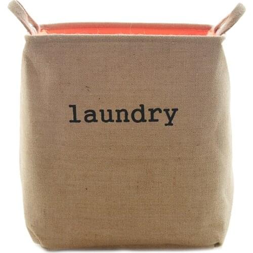 3PCS / LOT Linene Cloth Thicken Portable Laundry Handbag with Lining Children Toy Organizer Sort Basket