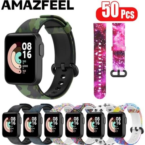 50 Pcs/Pack Bracelets For XiaoMi Mi Watch Lite Strap Camouflage Silicone Wrist band For Mi Watch Lite Smart Watch Accessories