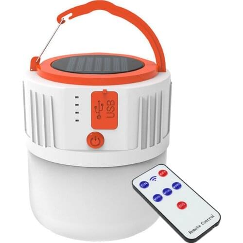 80W/100W Solar LED Camping Light USB Rechargeable Bulb With Remote Control For Tent Lamp Portable Lanterns Emergency Lights