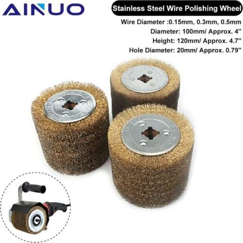Deburring Abrasive Stainless Steel Wire Brush Wheel Polishing Grind Buffer Wheel 0.15/0.3/05mm Wood Metal Paint Rust Removal